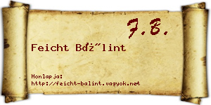 Feicht Bálint névjegykártya